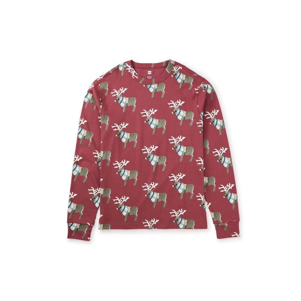 Tea Collection Adult Pajama Set Swedish Reindeers Womens Size XS